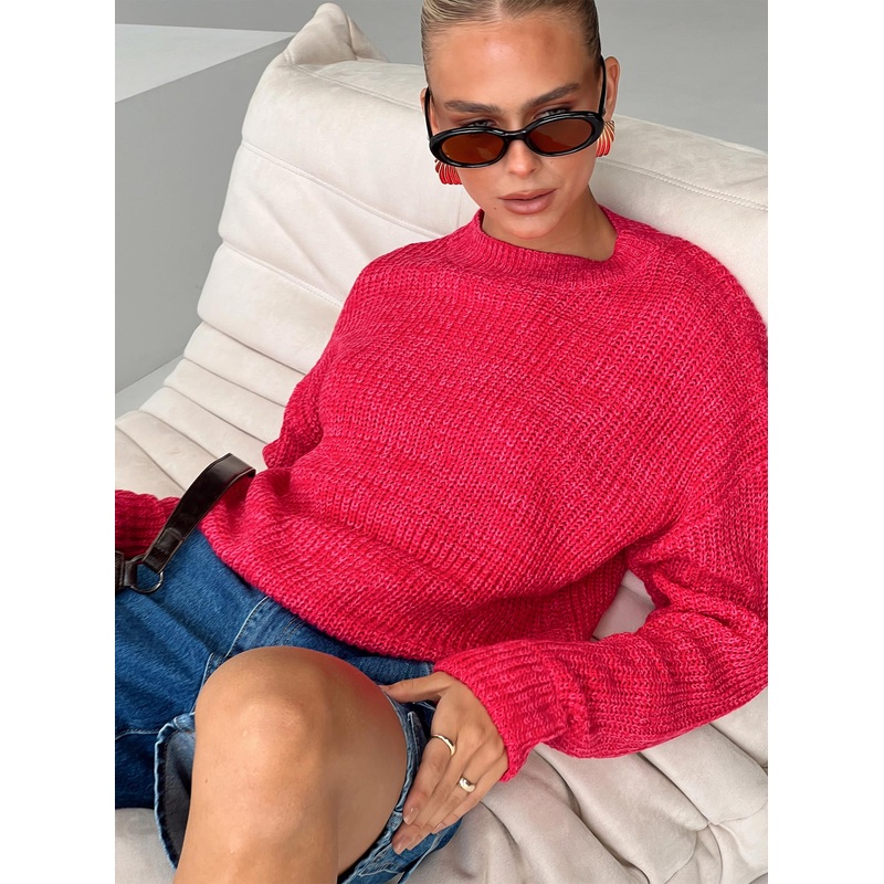 Bae Sweater Pink/ Red