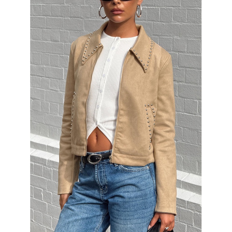 Hurleigh Faux Suede Jacket Brown