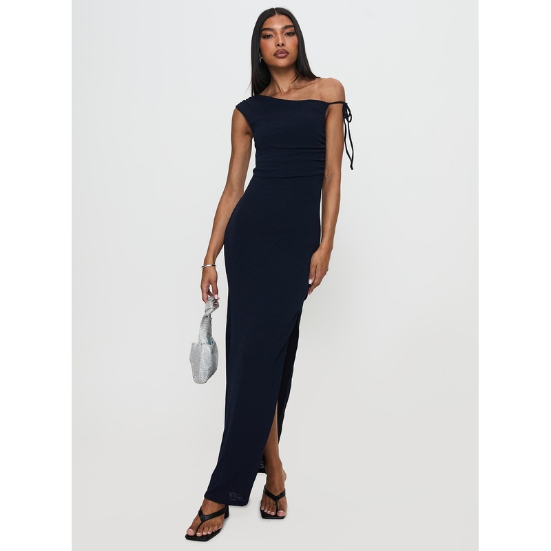 Paislee Asymmetrical Maxi Dress Navy