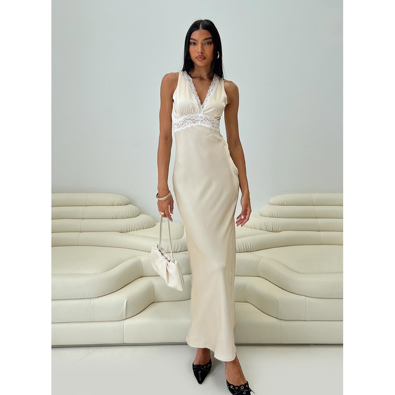 Persefonie Lace Maxi Dress Champagne