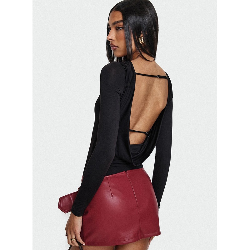Quinby Backless Long Sleeve Bodysuit