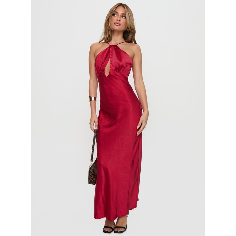 Saja Cut Out Maxi Dress Red