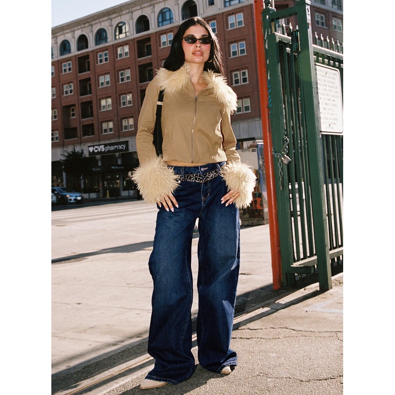 Savenna Jeans Dark Wash / Leopard