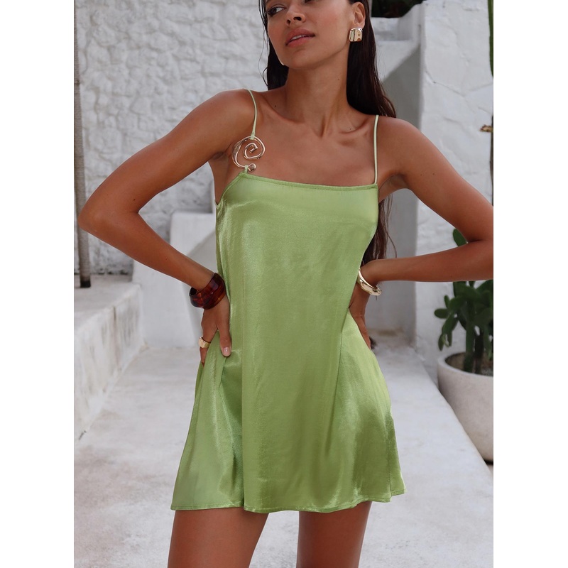 Apple Cider Mini Dress Green