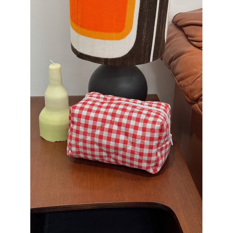 Belize Pouch Red Gingham