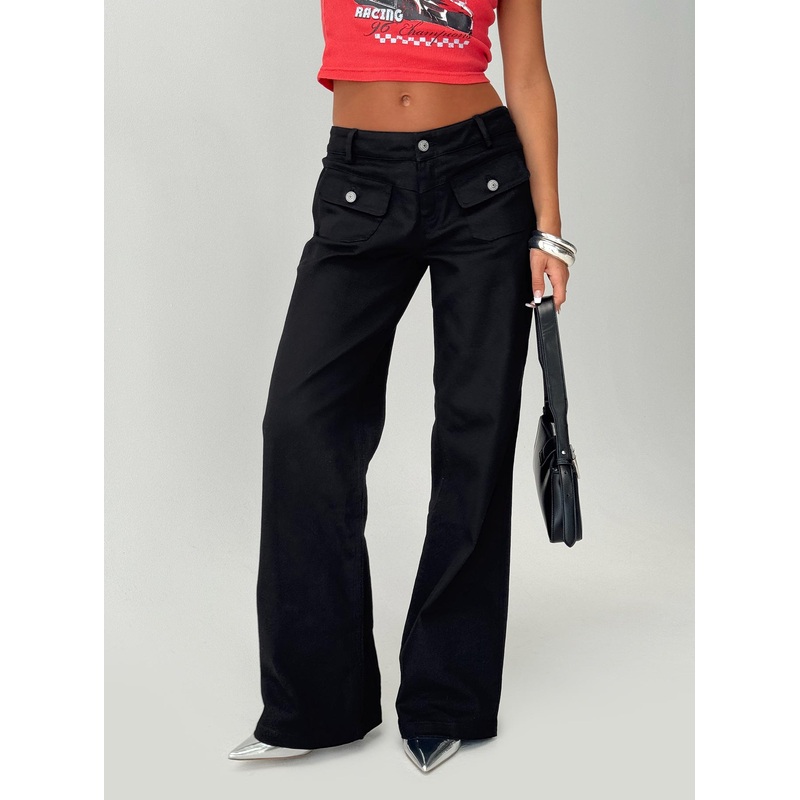 Benicale Low Rise Cargo Pants Black