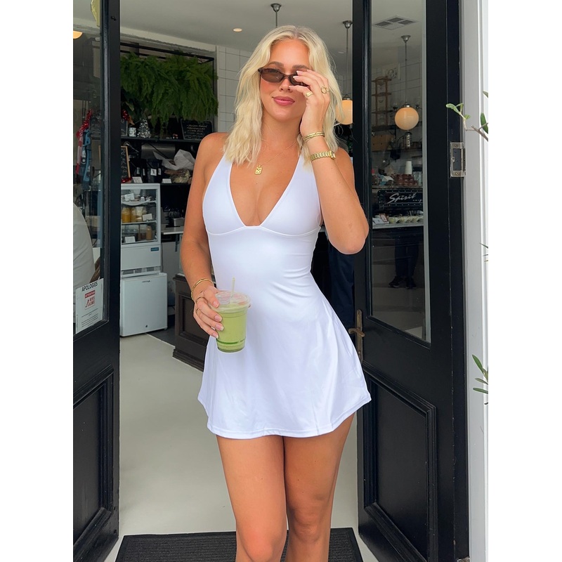 Challengers Active Halter Mini Dress White