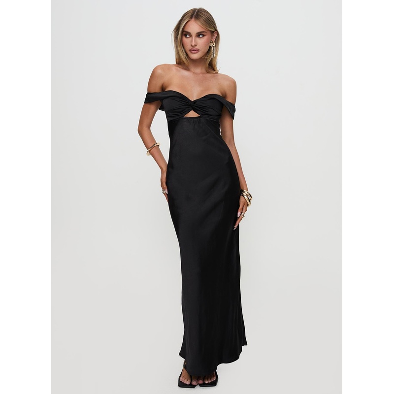 Rava Off The Shoulder Maxi Dress Black