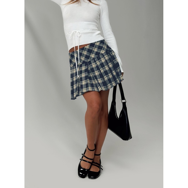 Winn-dixie Pleated Mini Skirt Check