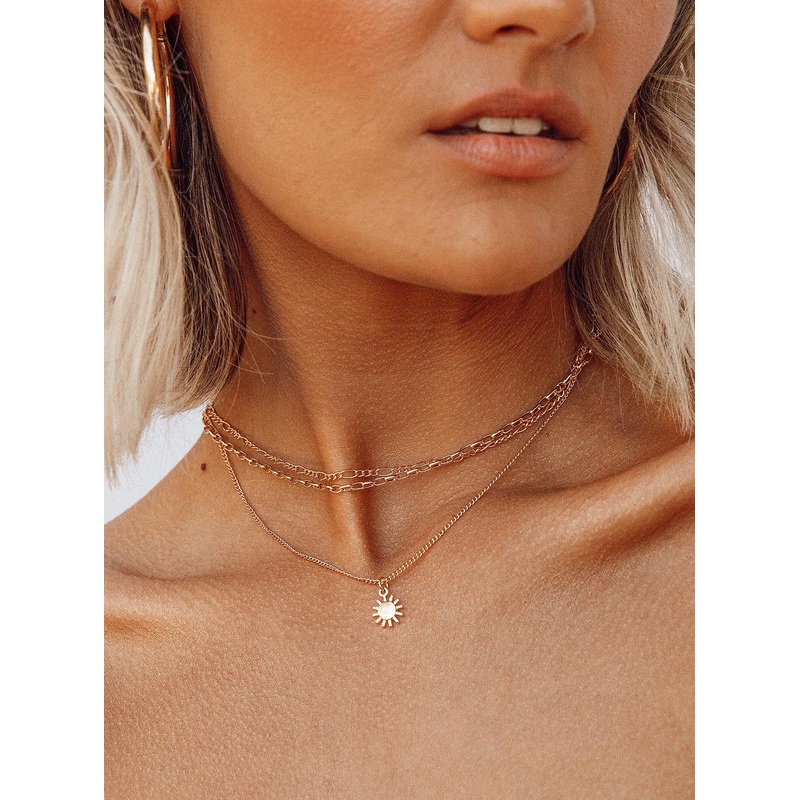 Dainty Sun Necklace Set