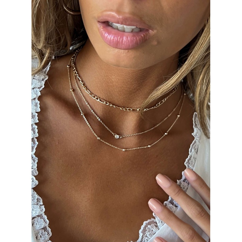 Elkie Dainty Necklace Set Gold
