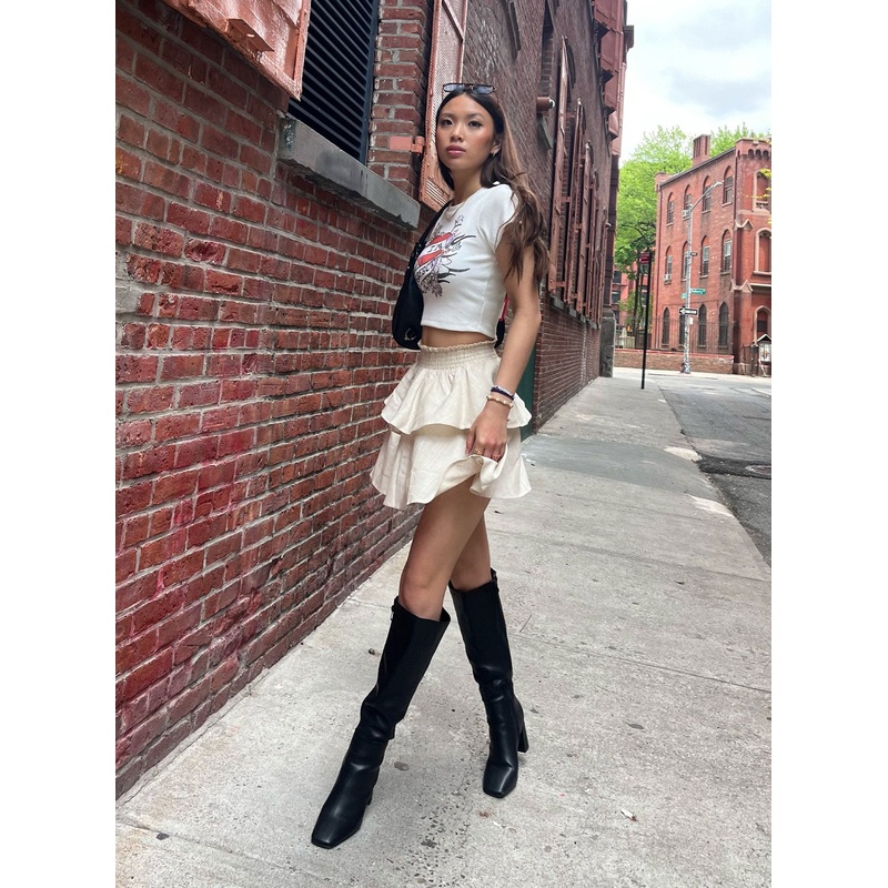 Greta Mini Skirt Beige