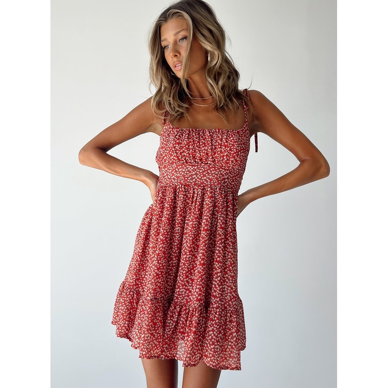 The Bonnie Mini Dress Maroon