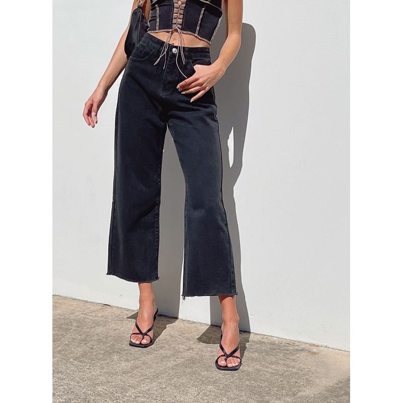 Ruby Cropped Jean Black Denim