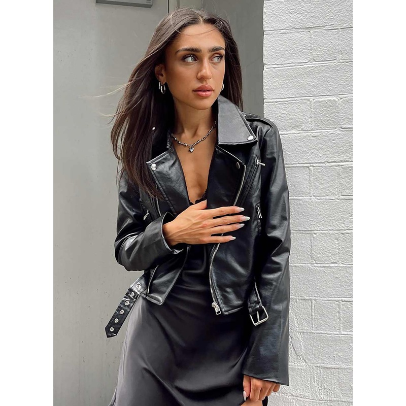 The Zeppelin Faux Leather Jacket Black