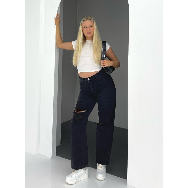 Fraya High Rise Boyfriend Jeans Denim