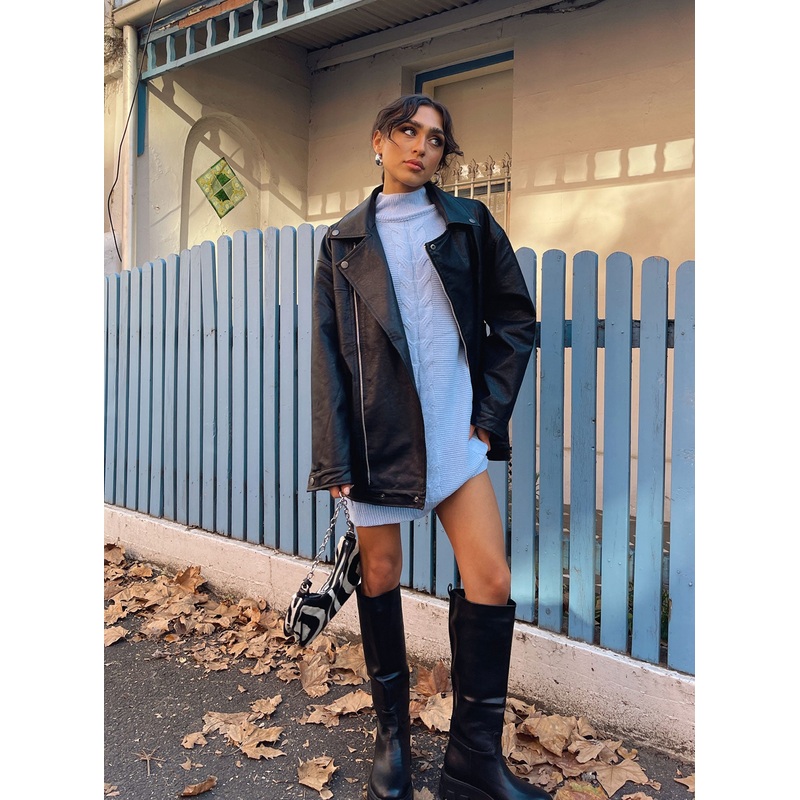 Next in Line Faux Leather Biker Jacket