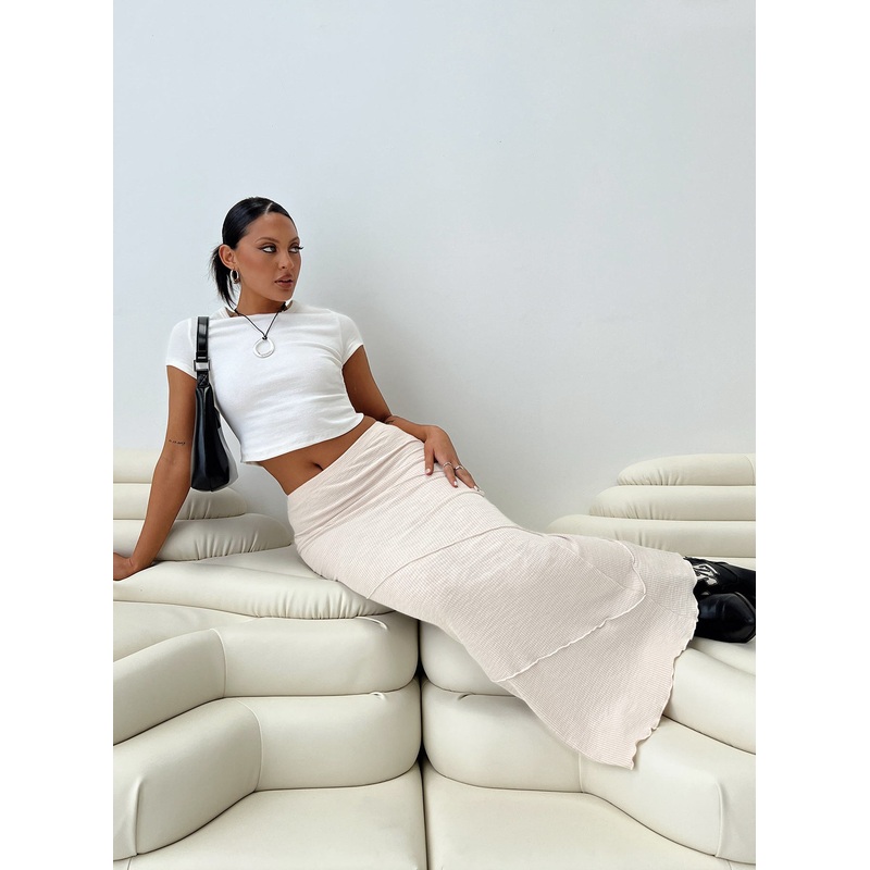 Oscar Maxi Skirt Beige
