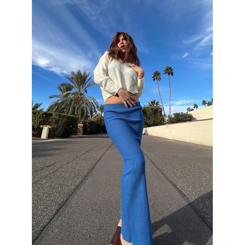 Tanna Midi Skirt Midnight Blue