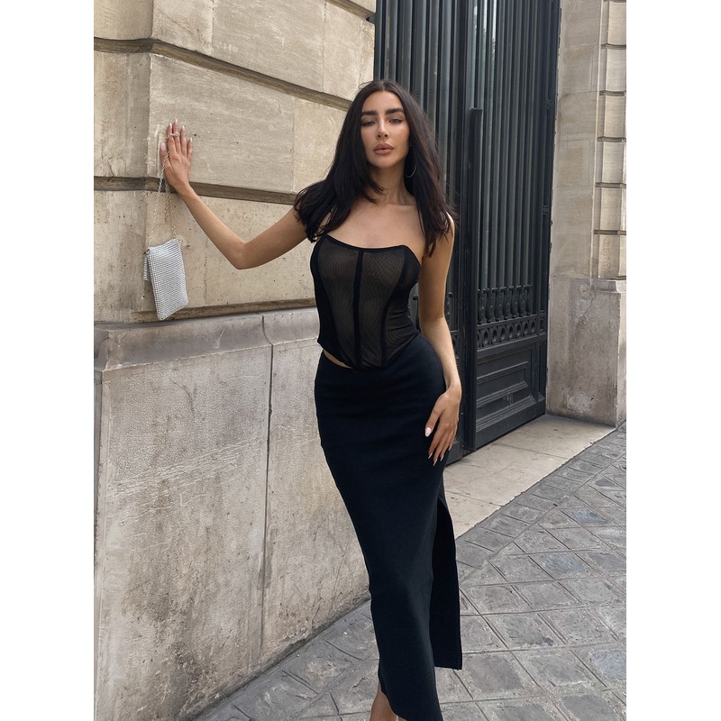 Abigail Midi Skirt Black