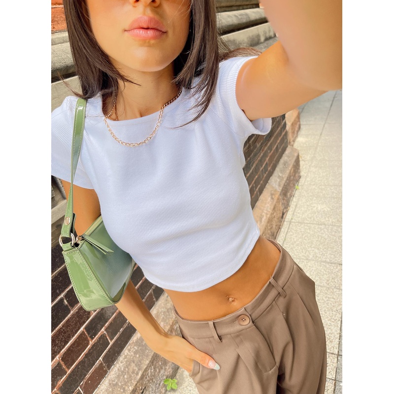 Classic Crop Tee White