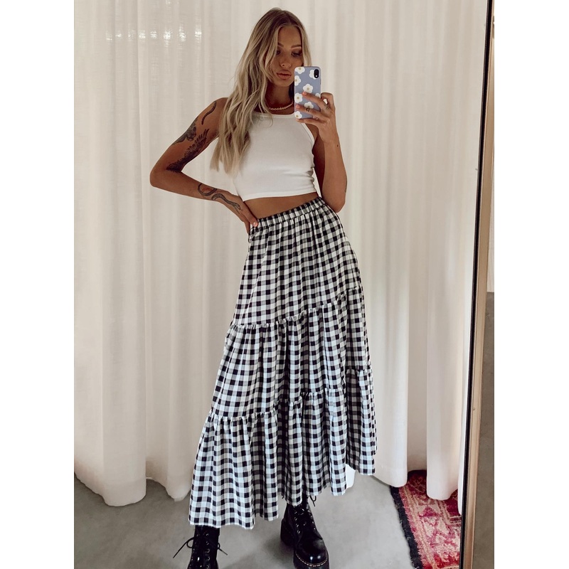 Hale Midi Skirt Black / White