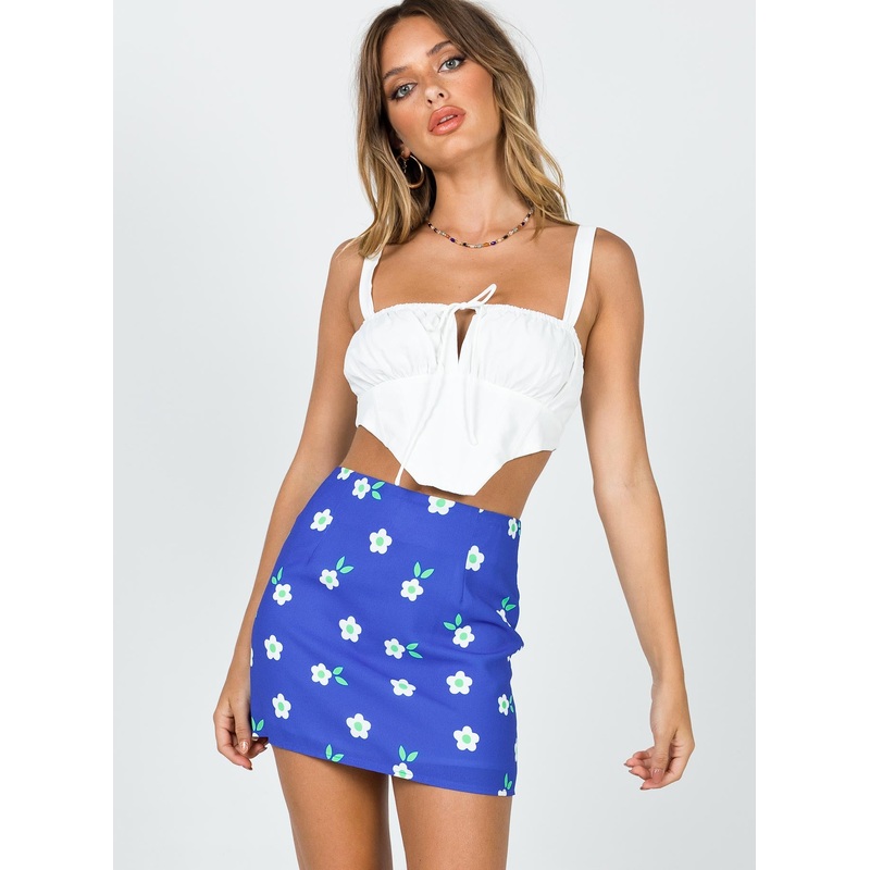 Selby Mini Skirt Blue Floral