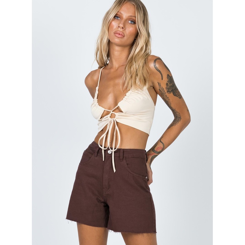 The Swalla Shorts Brown Denim