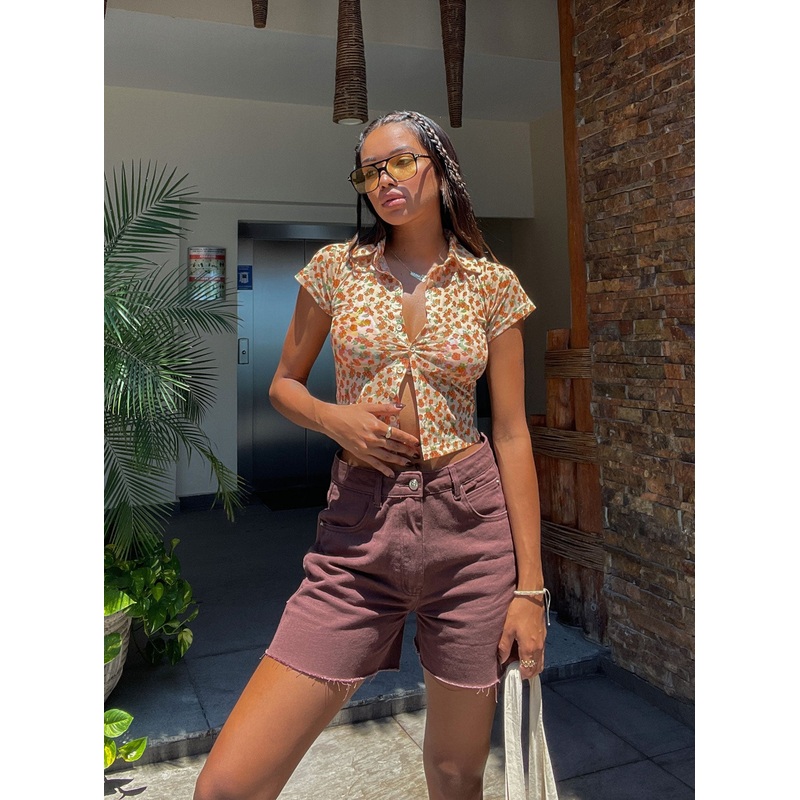 The Swalla Shorts Chocolate Brown Denim