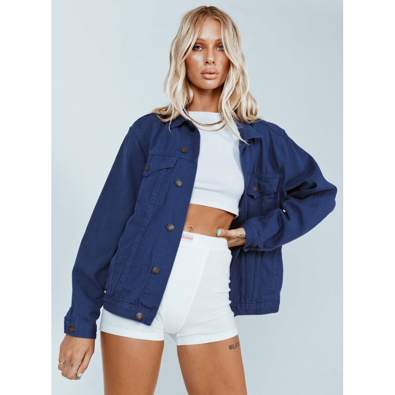 Western Denim Jacket Dark Blue