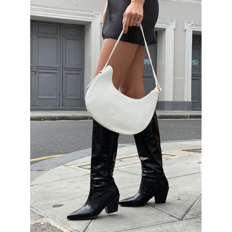 State of Mind Bag White Croc Eco