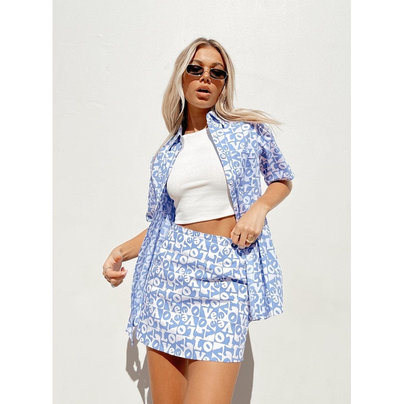 Motel Pelmo Skirt Love Checker Blue