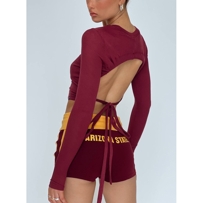 ASU Foldover Shorts Maroon
