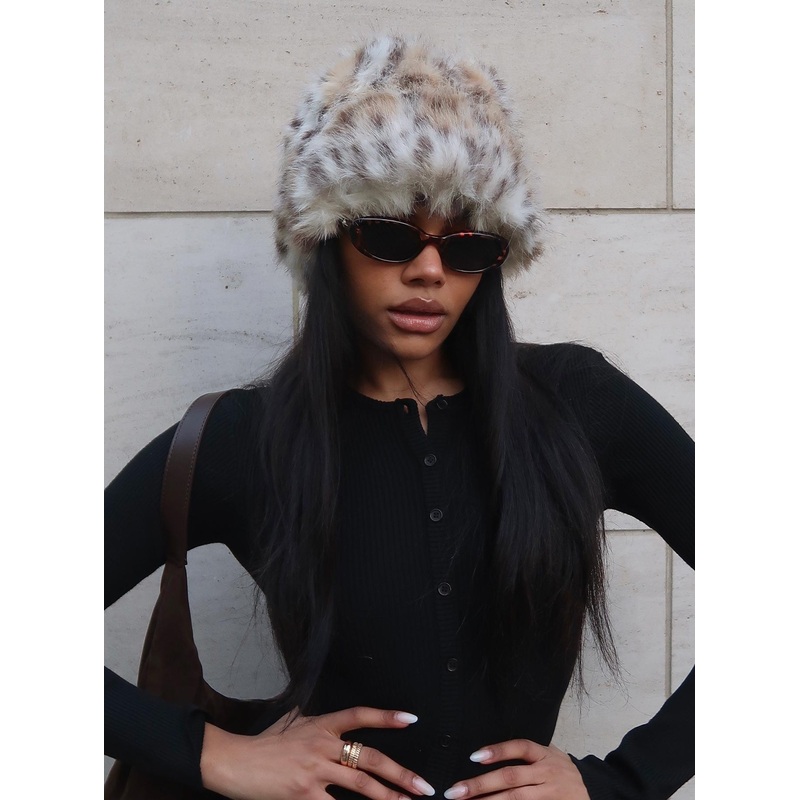 Birkley Fluffy Hat Leopard
