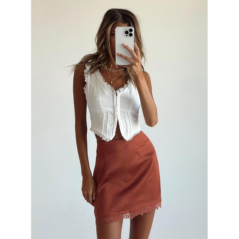 Leila Mini Skirt Brown