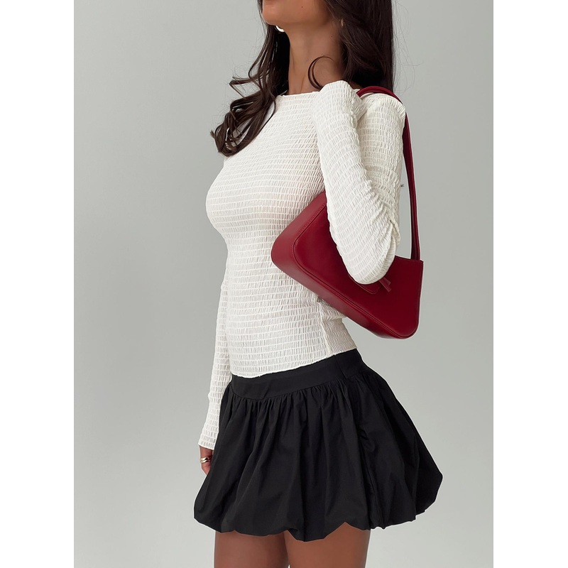 Marentino Bubble Hem Mini Skirt Black