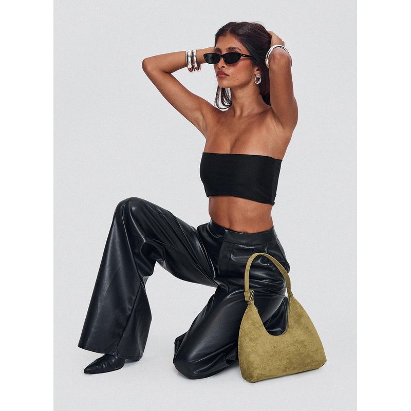 Tempted Faux Leather Pant Black