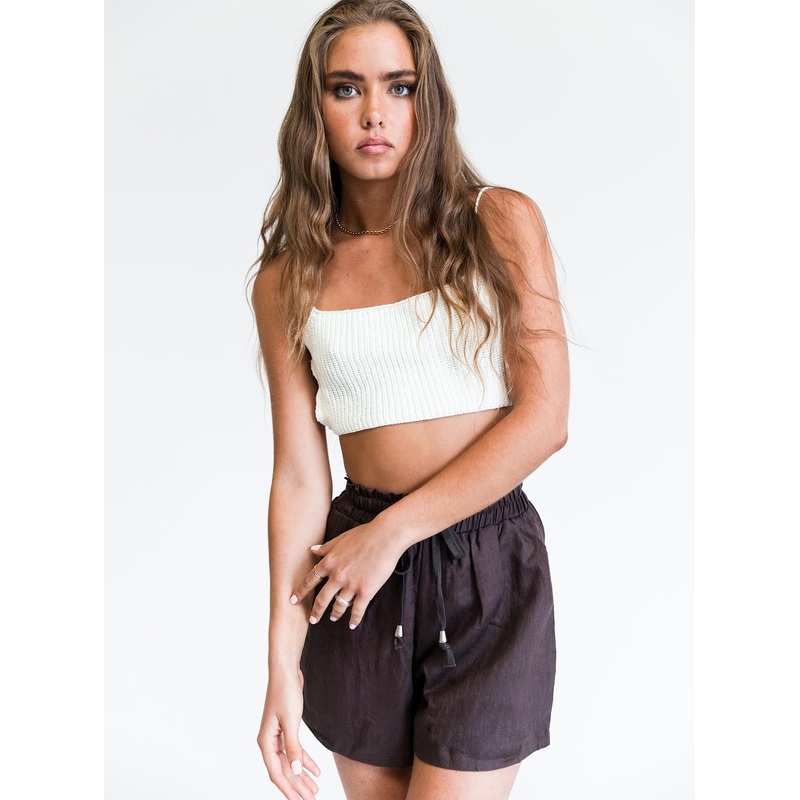 Mary Linen Shorts Brown