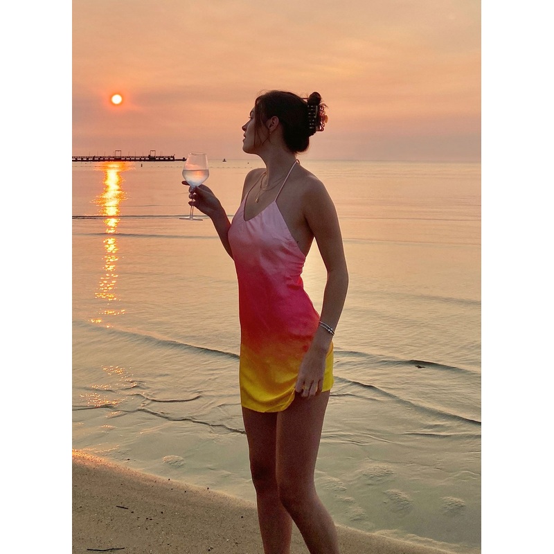 Sunset Mini Dress Pink Multi